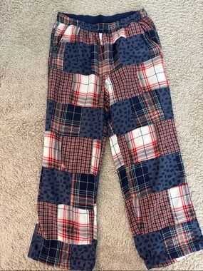 aerie Patchwork Plaid lounge Pants with leopard 🐆 print
